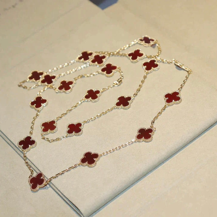 [Clover Jewelery]CLOVER 20 MOTIFS CARNELIAN NECKLACE