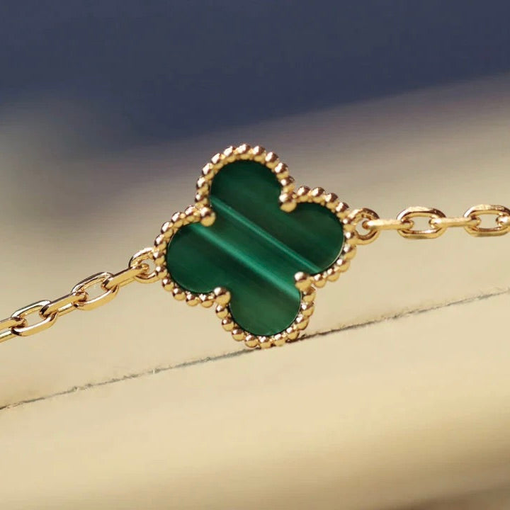 [Clover Jewelery]CLOVER 20 MOTIFS MALACHITE DIAMOND NECKLACE