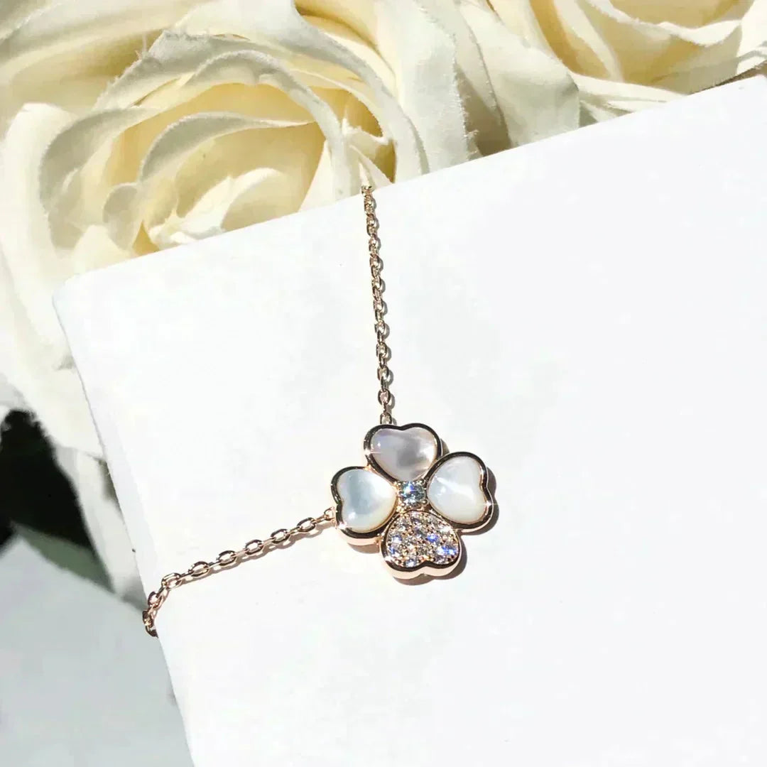 [Clover Jewelery]CLOVER MOP DIAMOND ROSE GOLD NECKLACE