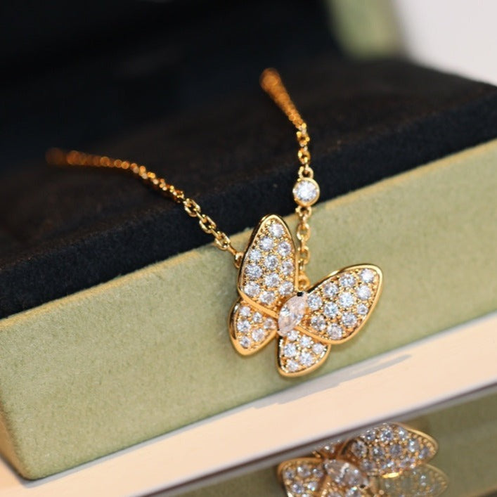 [Clover Jewelery]BUTTERFLY DIAMOND NECKLACE