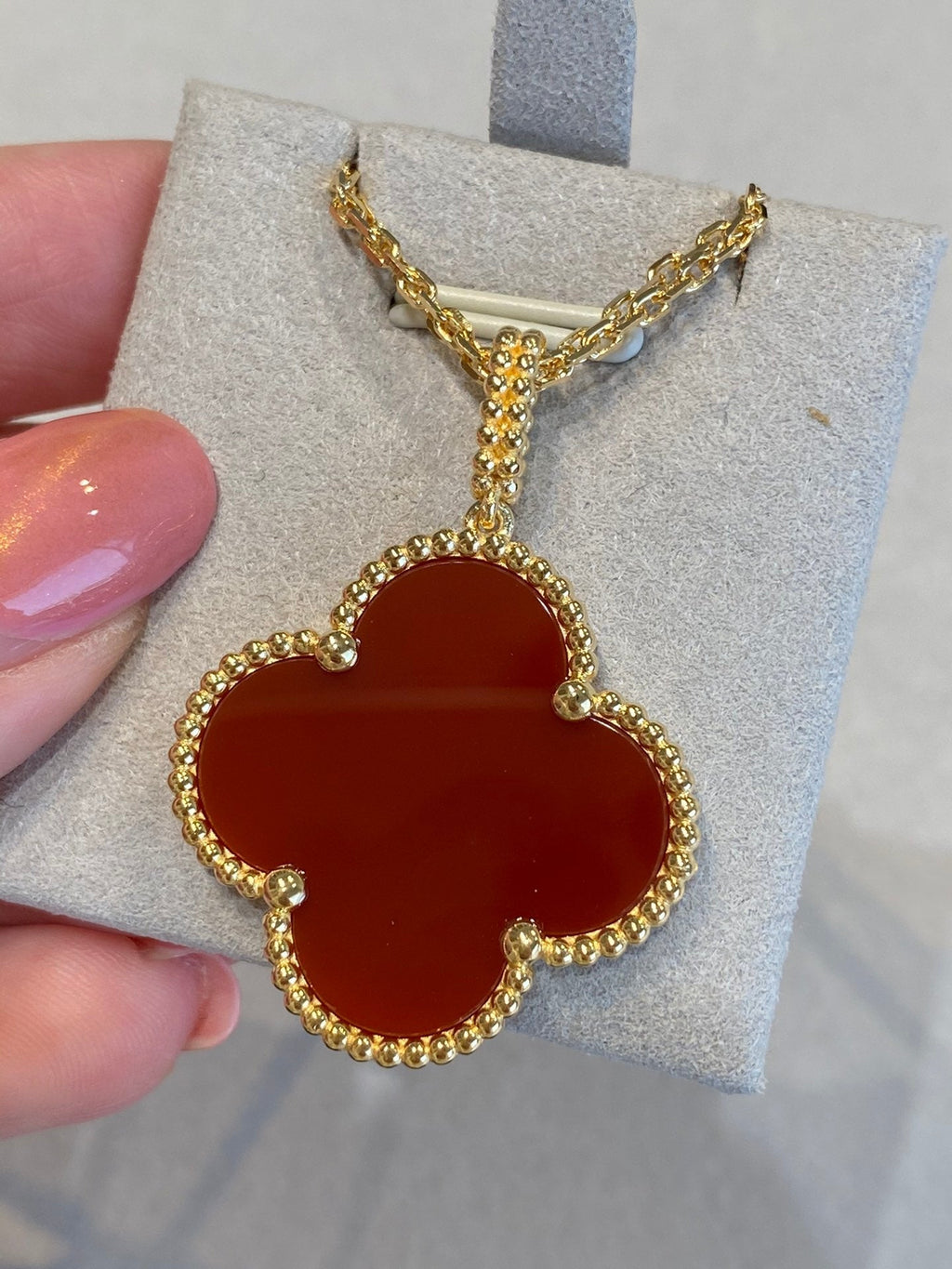 [Clover Jewelry]KLEE 25MM HALSKETTE GOLD KARNEOL