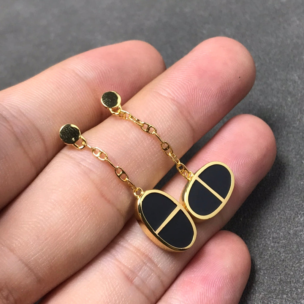 [Clover Schmuck]CHAINE VERSO SCHWARZE KERAMIK-SILBER-OHRRINGE