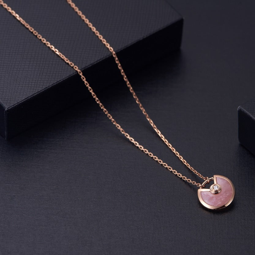 [Clover Jewelery]AMULETTE ROSE GOLD PINK MOP NECKLACE
