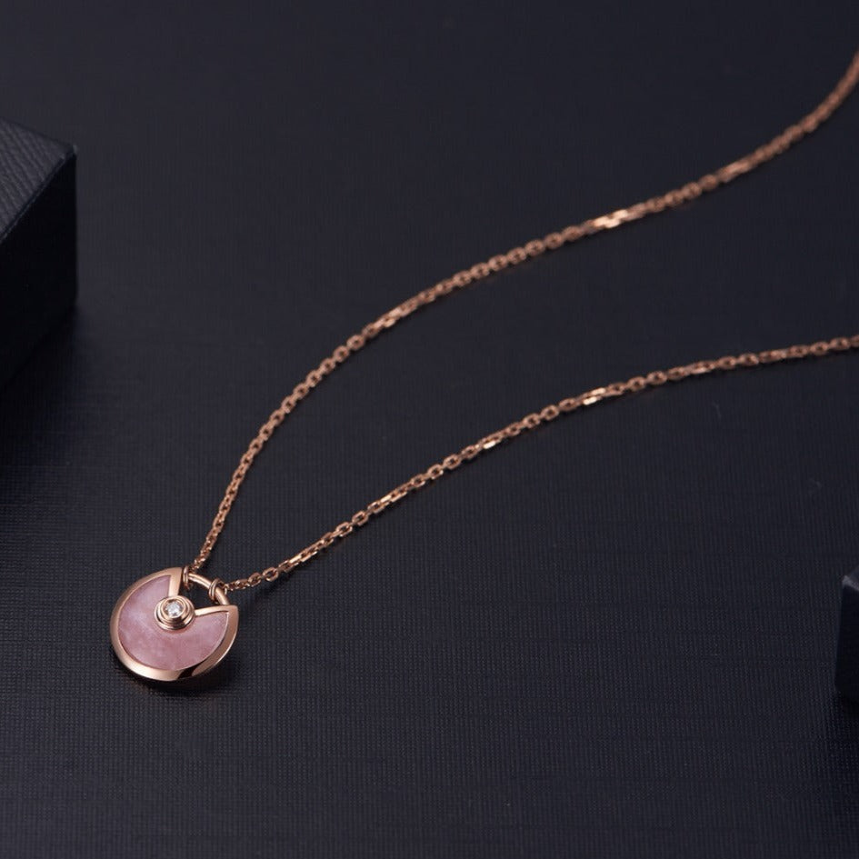 [Clover Jewelery]AMULETTE ROSE GOLD PINK MOP NECKLACE