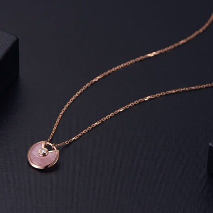 [Clover Jewelery]AMULETTE ROSE GOLD PINK MOP NECKLACE