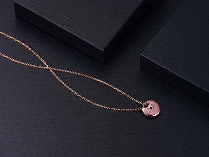 [Clover Jewelery]AMULETTE ROSE GOLD PINK MOP NECKLACE