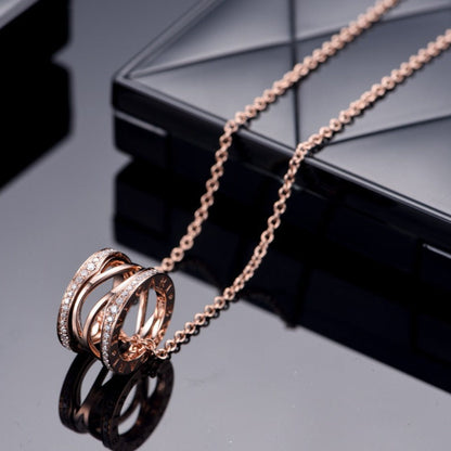 [Clover Jewellery]ZERO 1 ROSA GOLD DIAMANT OFFENE HALSKETTE