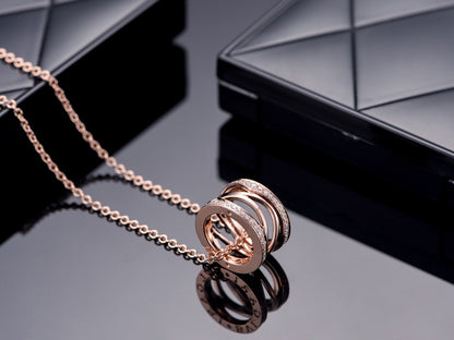 [Clover Jewellery]ZERO 1 ROSA GOLD DIAMANT OFFENE HALSKETTE