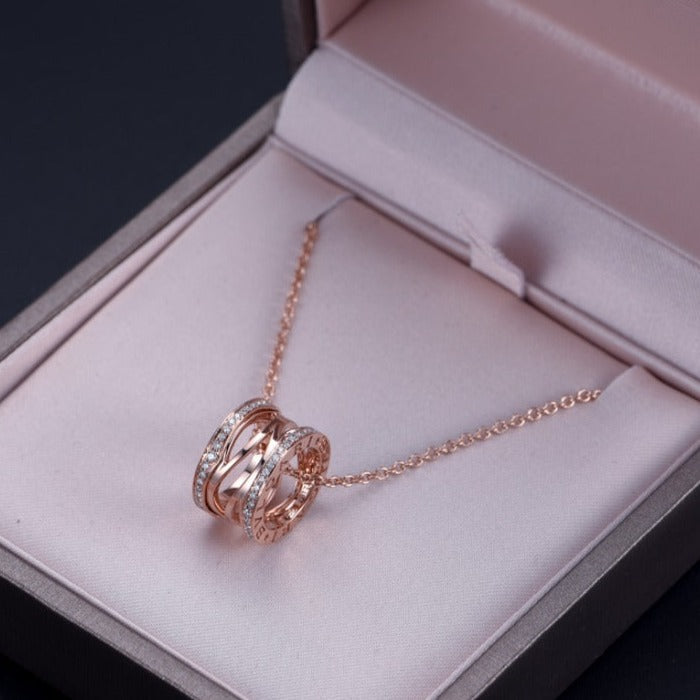 [Clover Jewellery]ZERO 1 ROSA GOLD DIAMANT OFFENE HALSKETTE