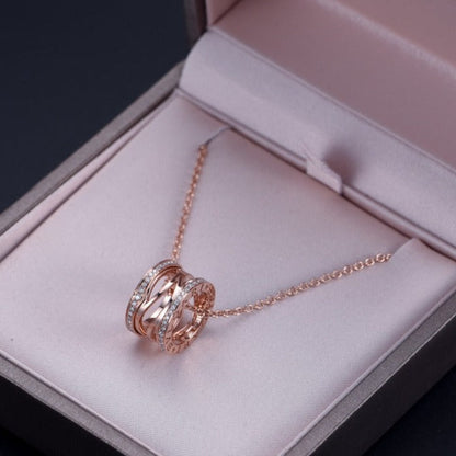 [Clover Jewellery]ZERO 1 ROSA GOLD DIAMANT OFFENE HALSKETTE