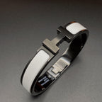 [クローバージュエリー]H ブレスレット 12MM ブラックホワイトセラミック