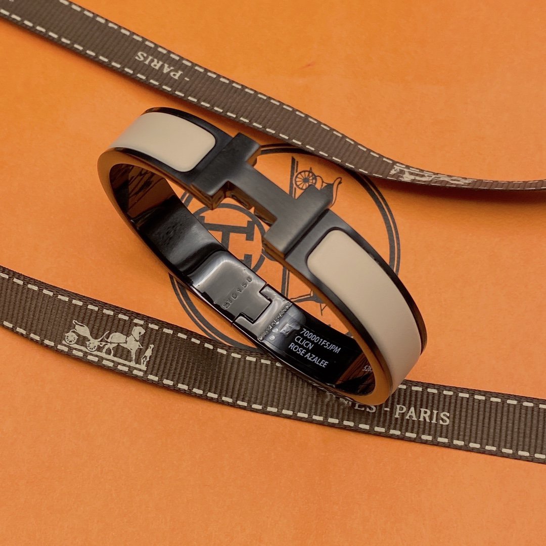 [Clover Jewelery]H BRACELET 12MM BLACK BEIGE CERAMIC