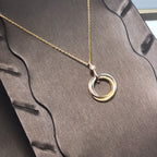 [Clover Jewelry]TRINITY SILVER GOLD PINK GOLD NECKLACE