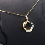 [Clover Jewelry]TRINITY SILVER GOLD PINK GOLD NECKLACE