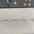 [Clover Jewelry]クローバー 5モチーフ ダイヤモンド ブレスレット シルバー