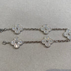 [Clover Jewelry]クローバー 5モチーフ ダイヤモンド ブレスレット シルバー
