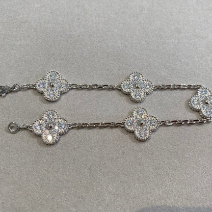 [Clover Jewelery]CLOVER 5 MOTIFS  DIAMOND BRACELET SILVER