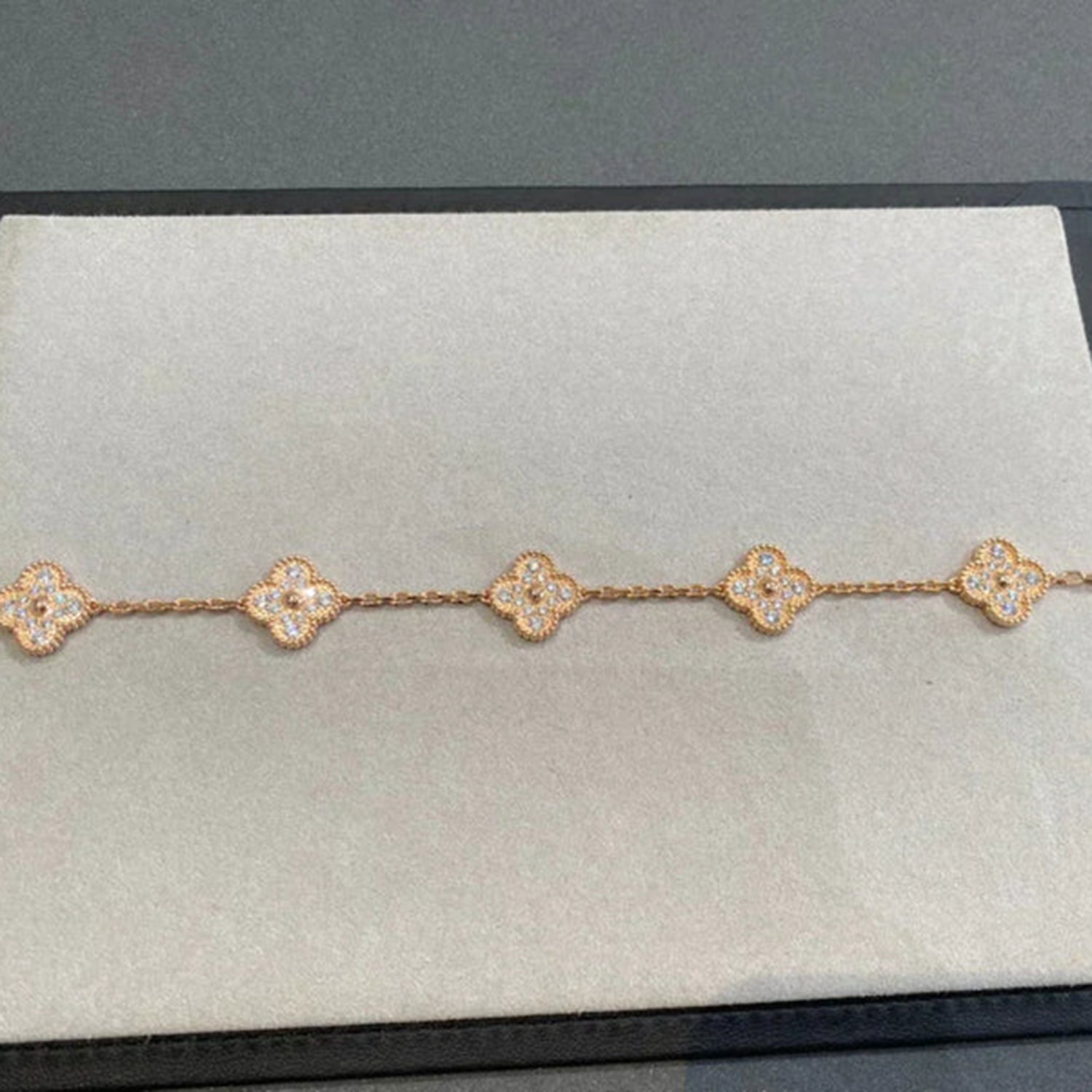 [Clover Jewelry]CLOVER 5 MOTIFS  FULL DIAMOND BRACELET
