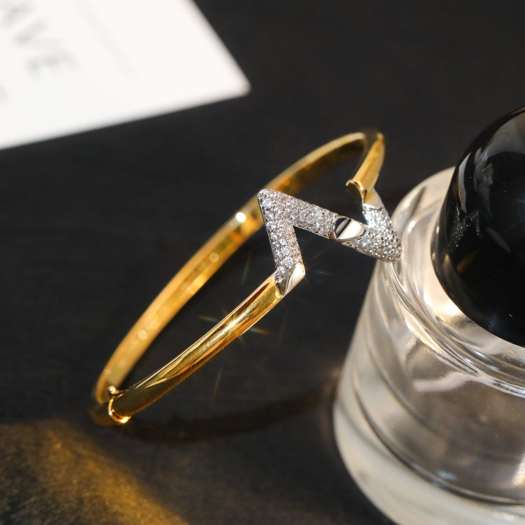 [Clover Jewelry]VOLTE UPSITE DOWN GOLD DIAMOND BRACELET