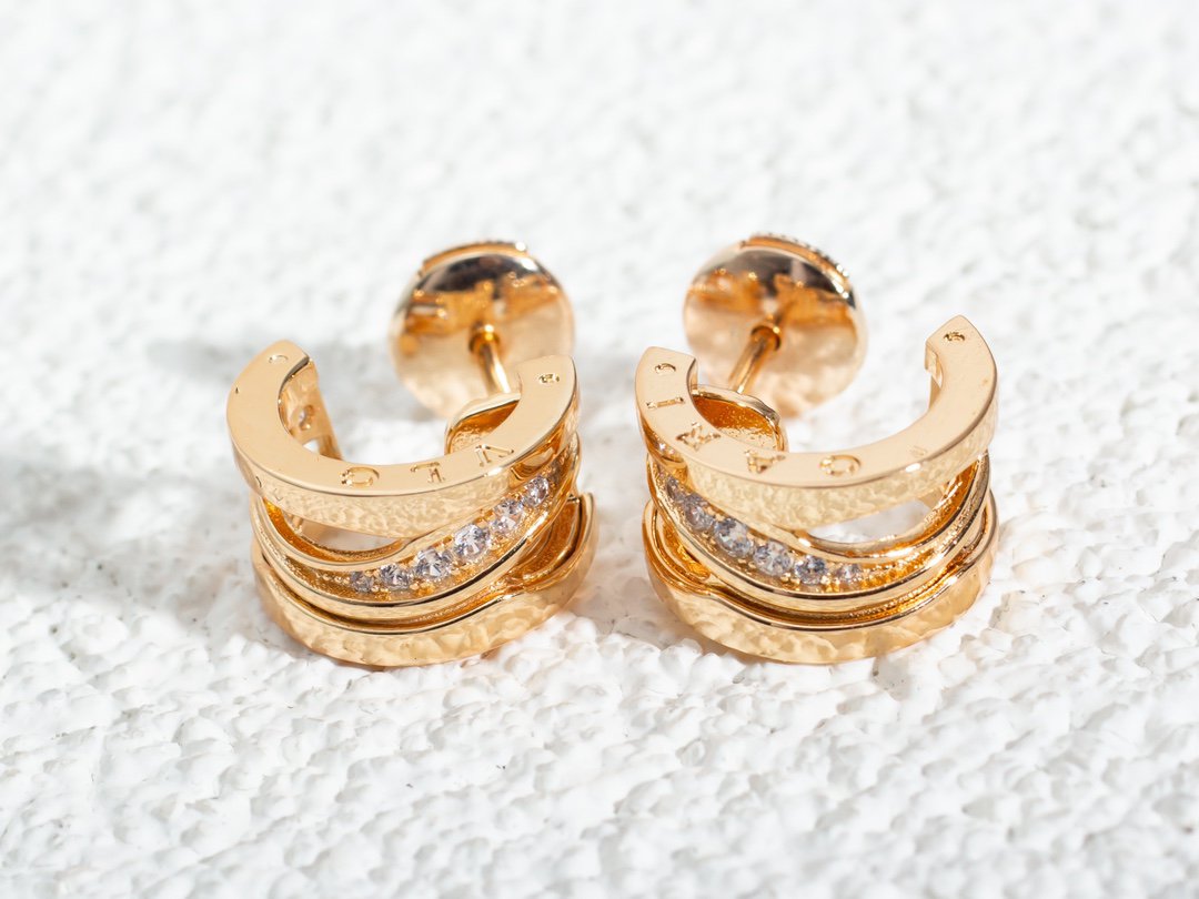 [Clover Jewelry]ZERO 1 PINK GOLD DIAMONDS EARRINGS