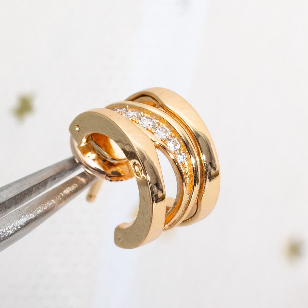 [Clover Jewelery]ZERO 1 PINK GOLD DIAMONDS EARRINGS