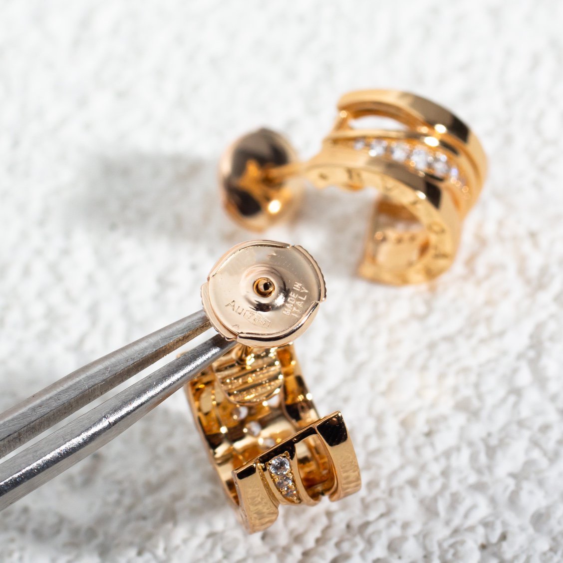 [Clover Jewelery]ZERO 1 PINK GOLD DIAMONDS EARRINGS