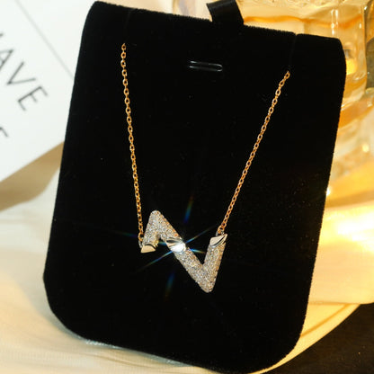 [Clover Jewelery]VOLT SILVER DIAMOND PEDANT NECKLACE