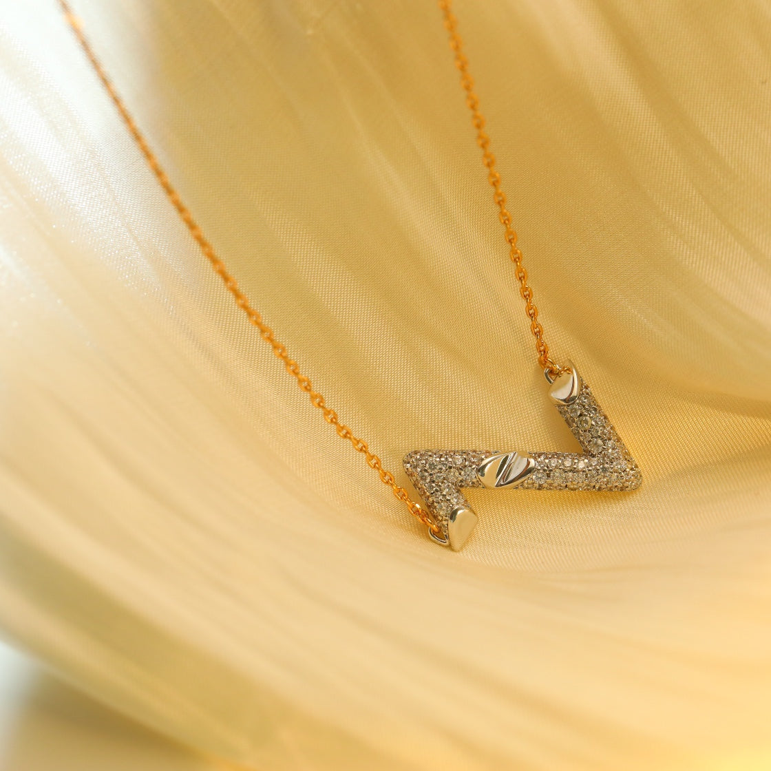 [Clover Jewelery]VOLT SILVER DIAMOND PEDANT NECKLACE