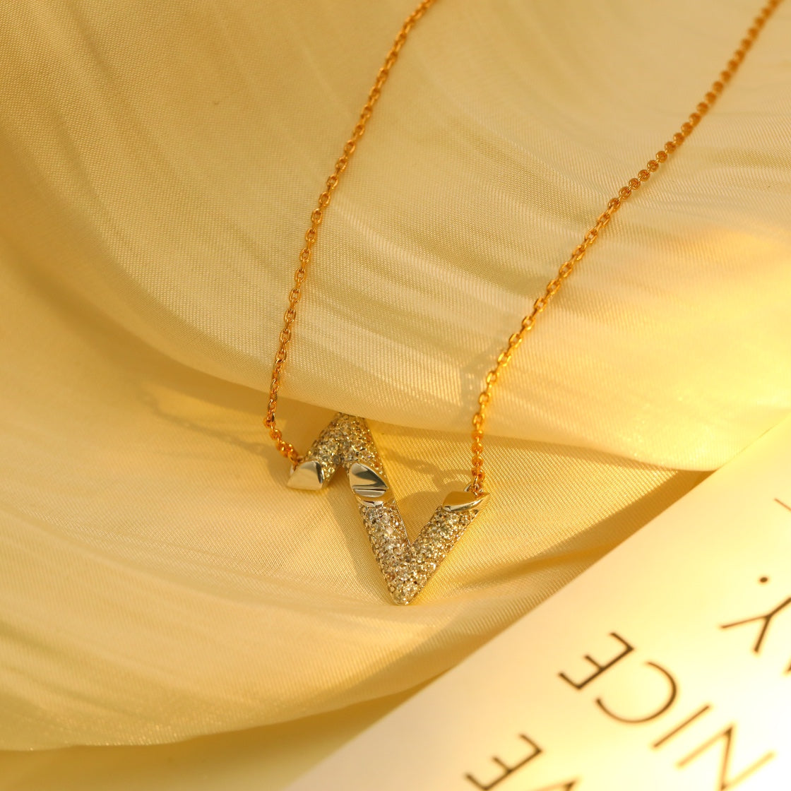 [Clover Jewelery]VOLT SILVER DIAMOND PEDANT NECKLACE