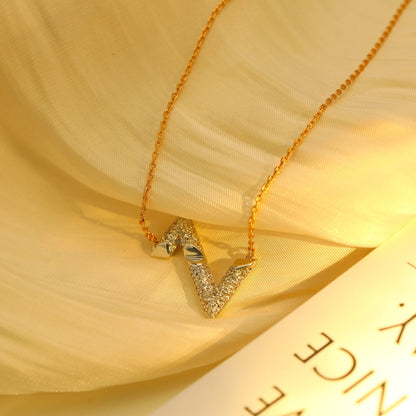 [Clover Jewelery]VOLT SILVER DIAMOND PEDANT NECKLACE