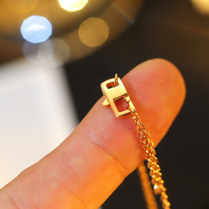 [Clover Jewelery]STAR AND SUN DIAMOND PINK GOLD NECKLACE