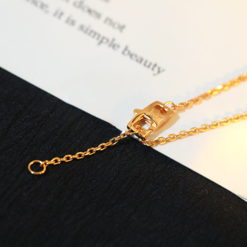 [Clover Jewelry]STAR AND SUN DIAMOND PINK GOLD NECKLACE