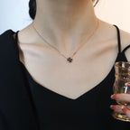 [Clover Jewelry]SUN PEDANT PINK GOLD 1 DIAMOND NECKLACE