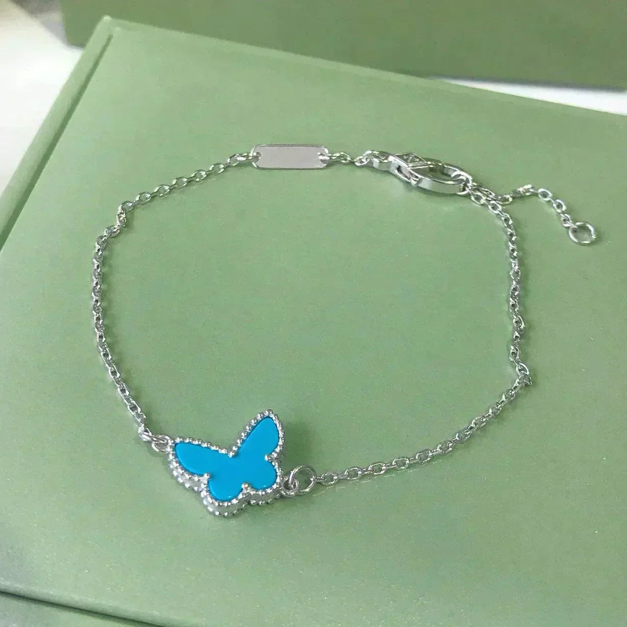 [Clover Jewelry]BUTTERFLY TURQUOISE BUTTERFLY BRACELET SILVER