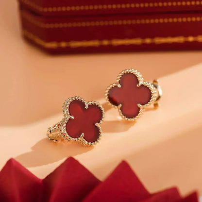 [Clover Jewelery]CLOVER MEDIUM 1 MOTIFS CARNELIAN  EARRINGS