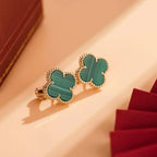 [Clover Jewelry]CLOVER MEDIUM 1 MOTIVE MALACHIT OHRRINGE