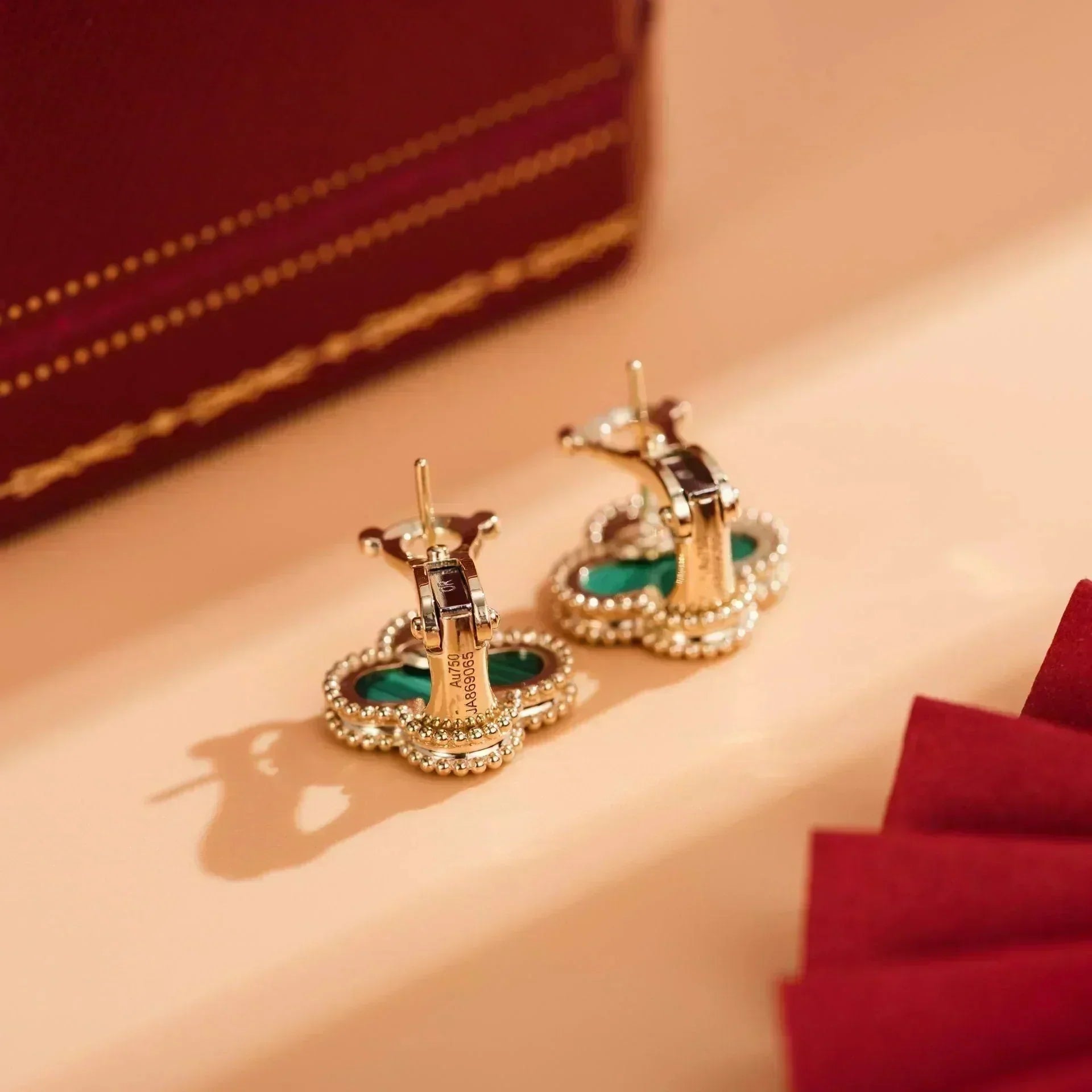 [Clover Jewelry]CLOVER MEDIUM 1 MOTIVE MALACHIT OHRRINGE