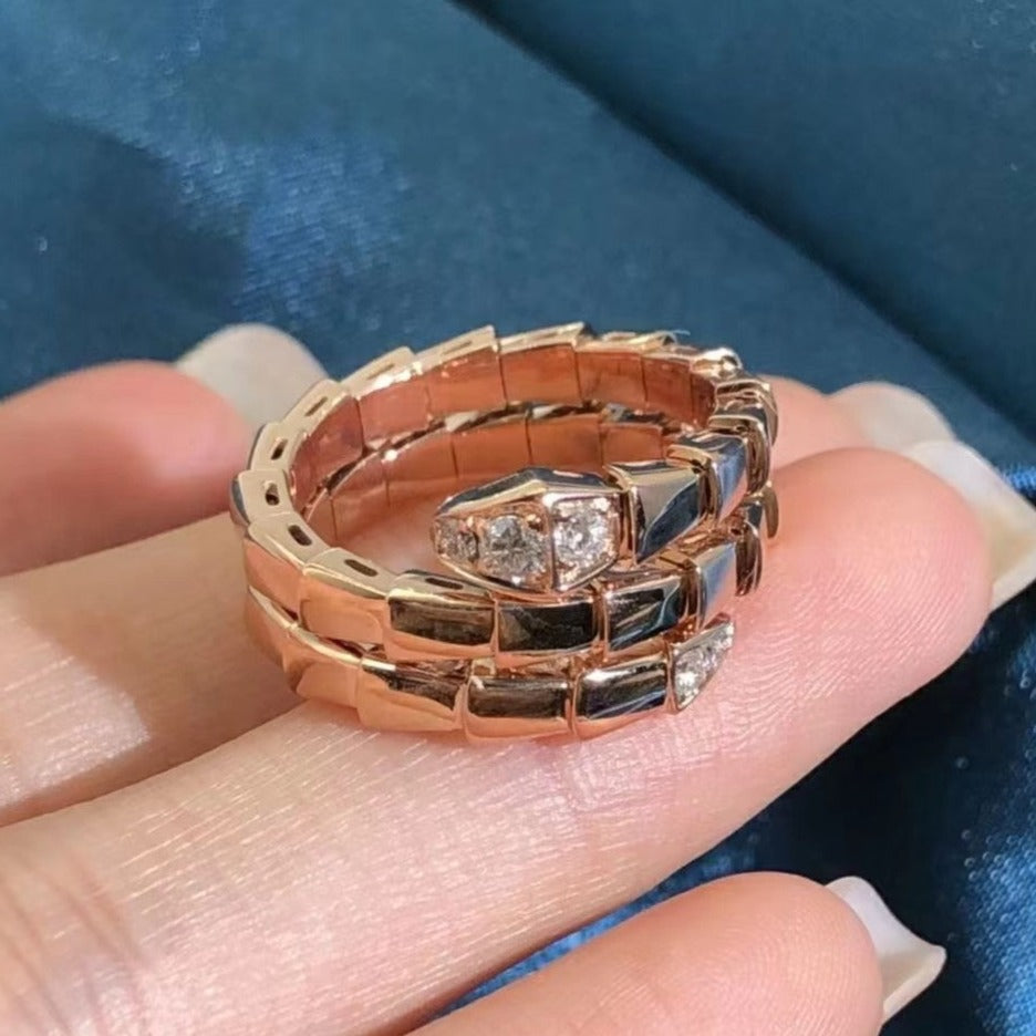 [Clover Jewelry]SERPENTS DOUBLE ROW DIAMOND RING
