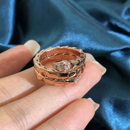 [Clover Jewellery] Schlangen-Doppelreihen-Diamantring