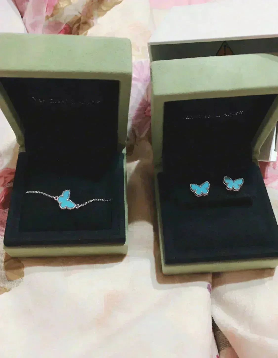 [Clover Jewelery]BUTTERFLY TURQUOISE EARRINGS SILVER
