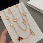 [Clover Jewelry]LUCKY SPRING 15 MOTIFS ROSE GOLD NECKLACE