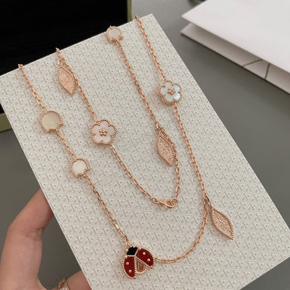 [Clover Jewelery]LUCKY SPRING 15 MOTIFS ROSE GOLD NECKLACE