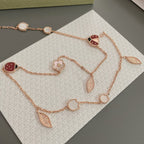 [Clover Jewelry]LUCKY SPRING 15 MOTIFS ROSE GOLD NECKLACE