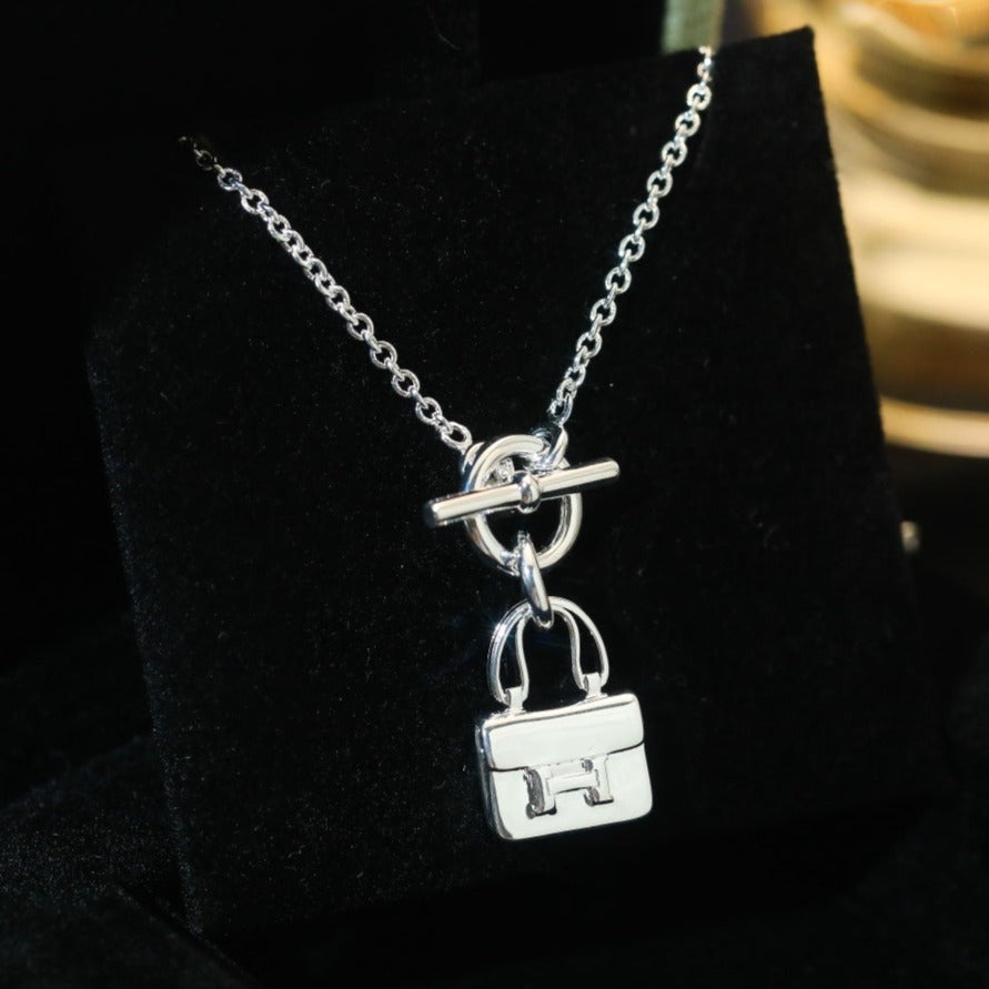 [Clover Jewelry]POP H PEDANT SILVER NECKLACE