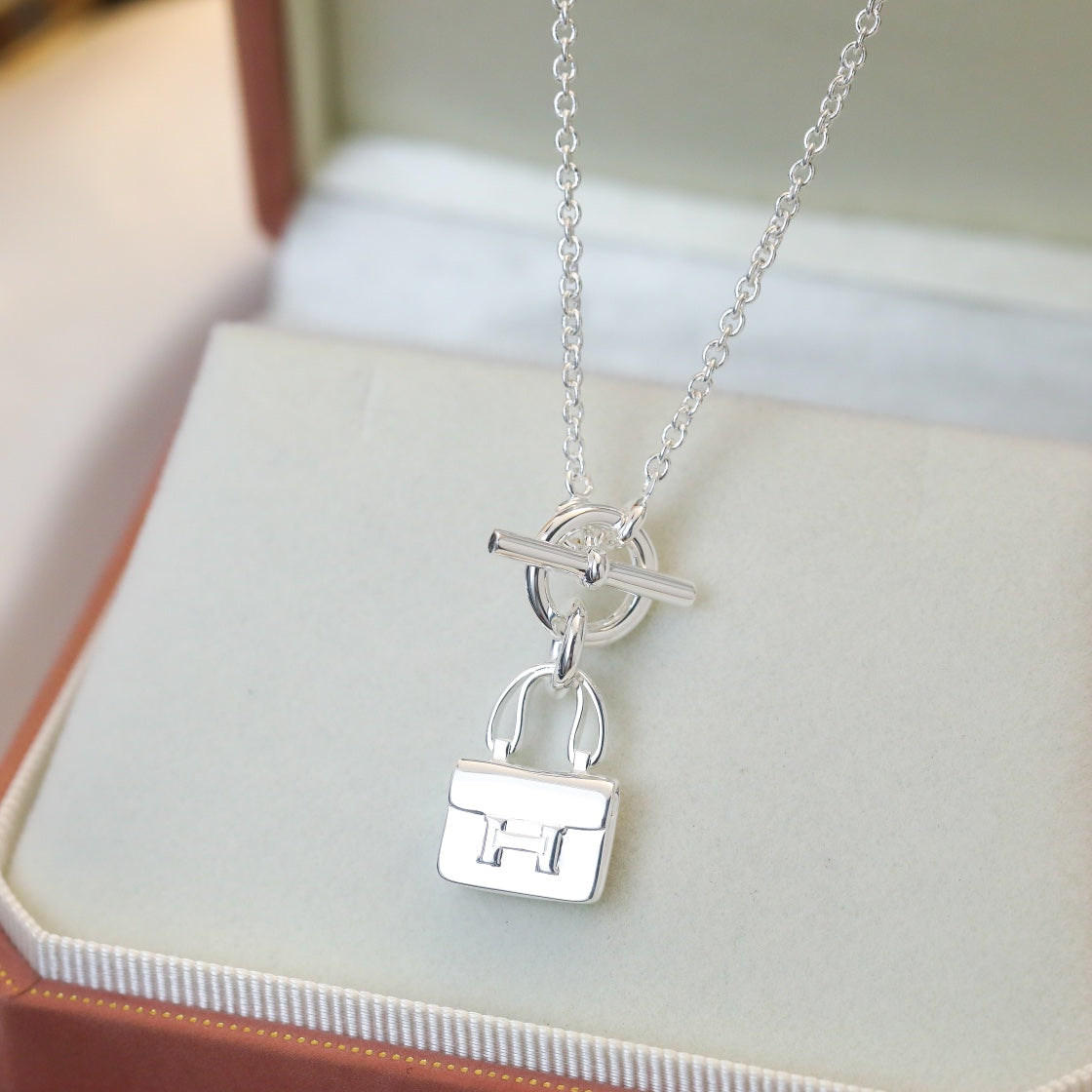 [Clover Jewelry]POP H PEDANT SILVER NECKLACE