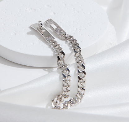 [Clover Jewelery]KELLY CHAIN SILVER DIAMOND BRACELET