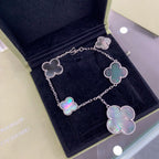 [Clover Jewelry]CLOVER 5 MOTIFS SIVLER DARK MOP BRACELET