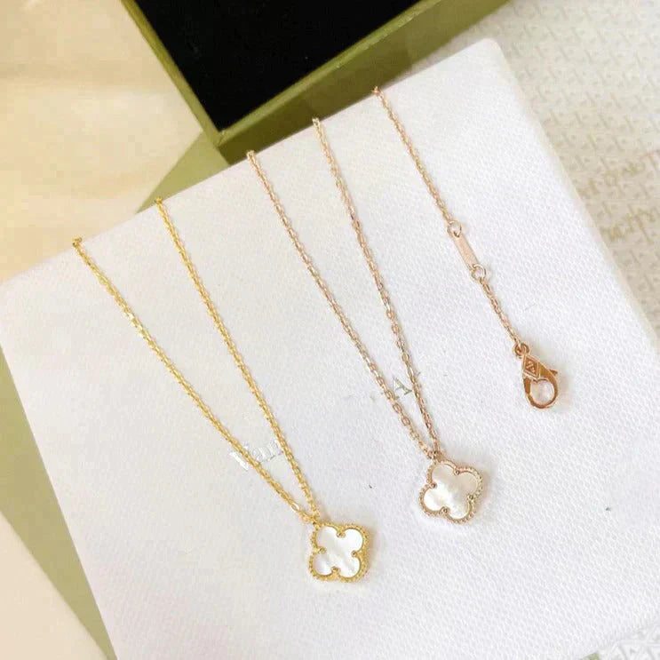 [Clover Jewelry]クローバーミニ 9.5mm 白蝶貝 ネックレス