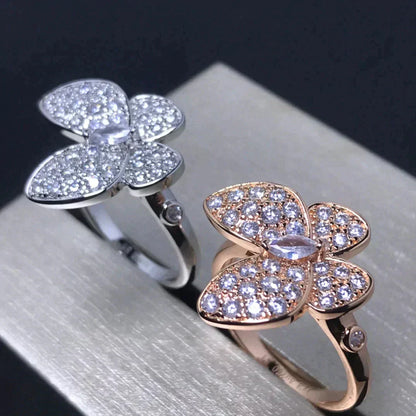 [Clover Jewelery]BUTTERFLY PINK GOLD DIAMOND RING