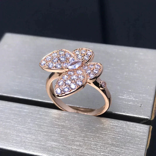 [Clover Jewelery]BUTTERFLY PINK GOLD DIAMOND RING